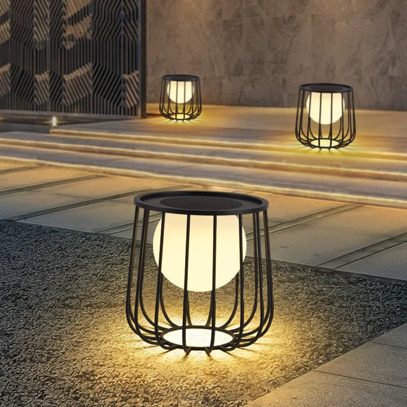 Rowan Cage Solar Lantern Outdoor Lamp - Image 4