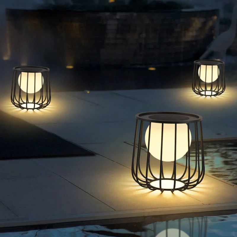 Rowan Cage Solar Lantern Outdoor Lamp - Image 9