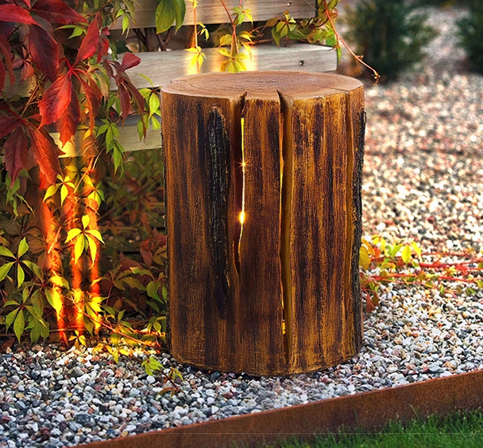 Rustic Log Outdoor LED Light - Image 6