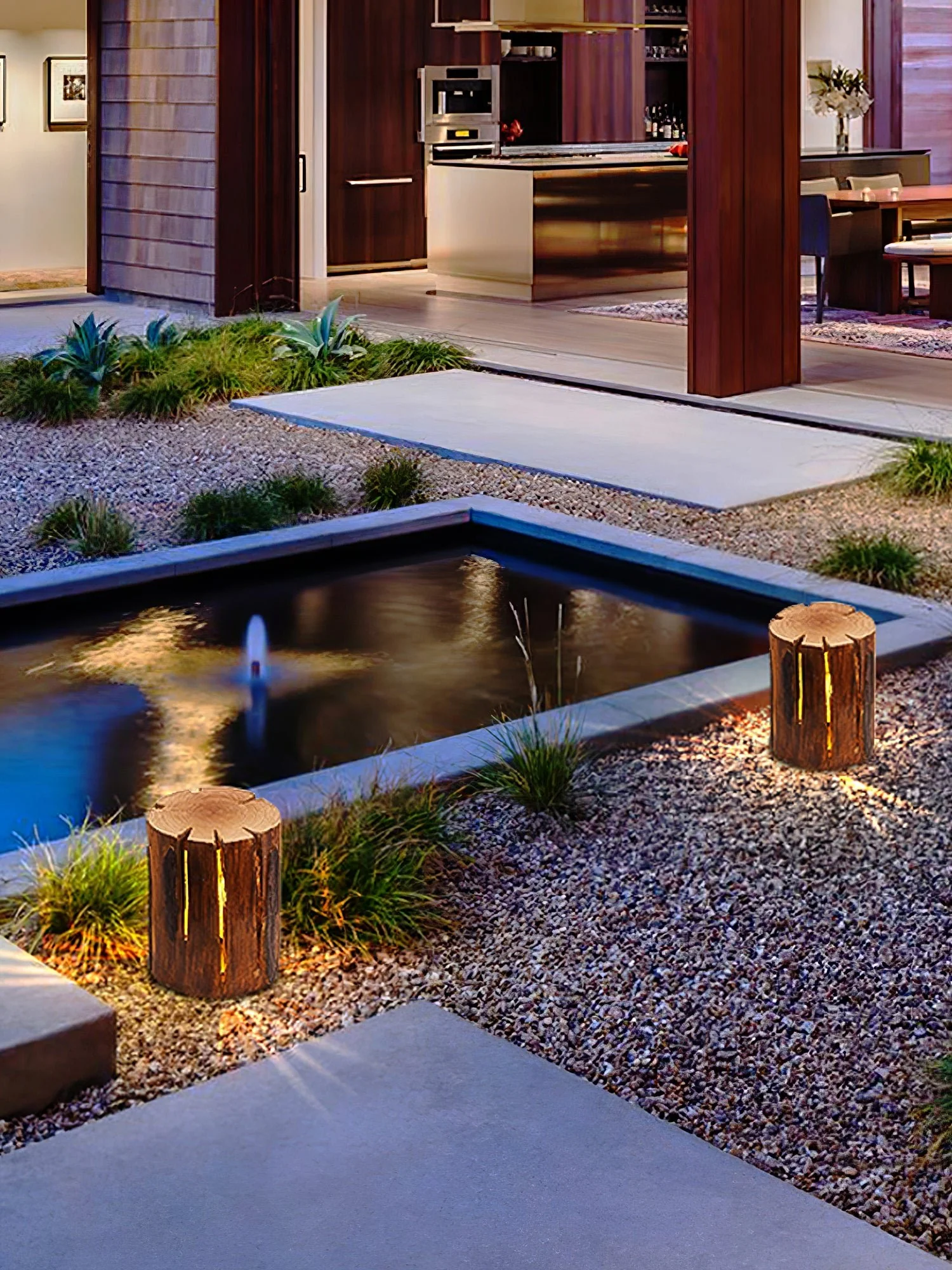 Rustic Log Outdoor LED Light - Image 7