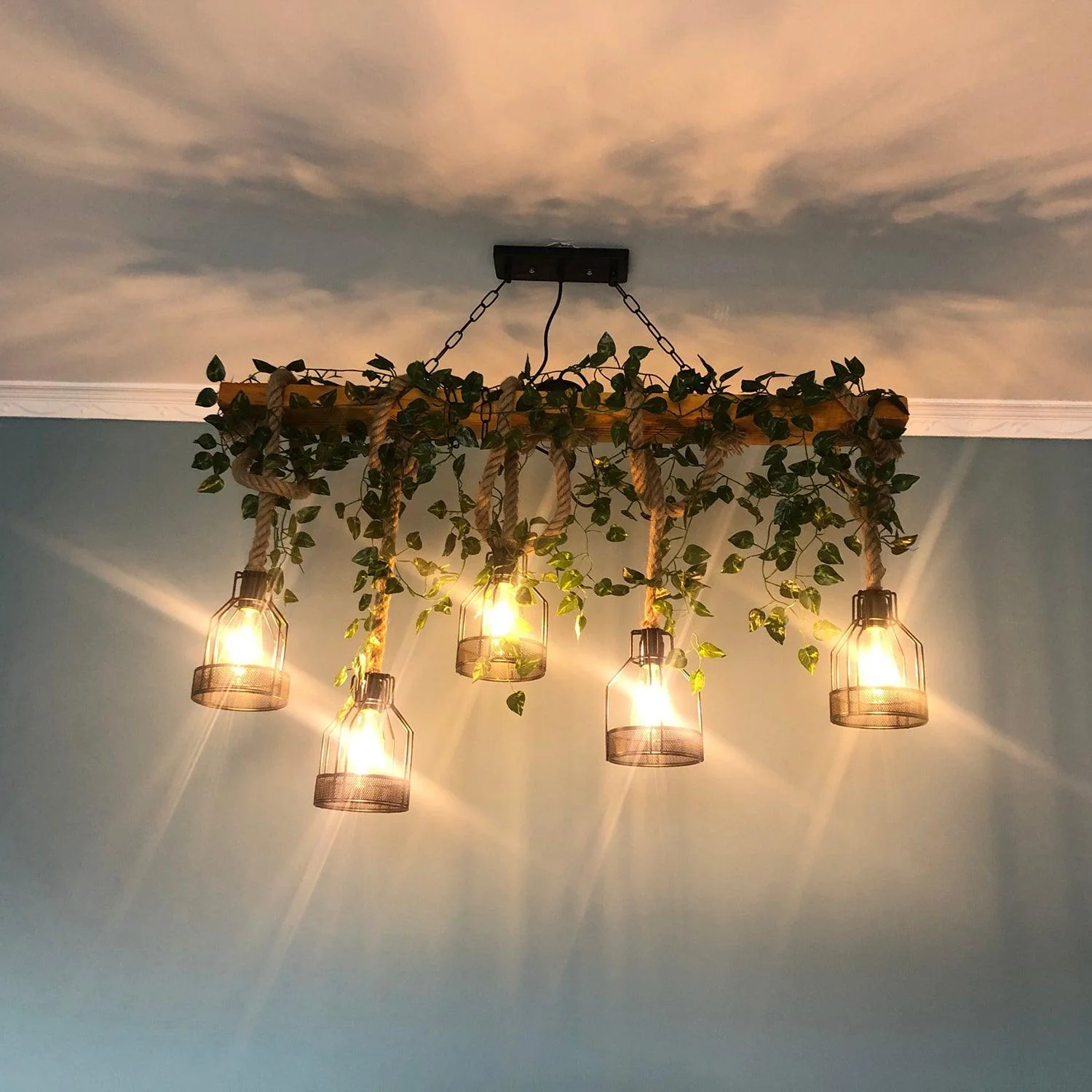 Rustic Wooden Chandelier - Image 20