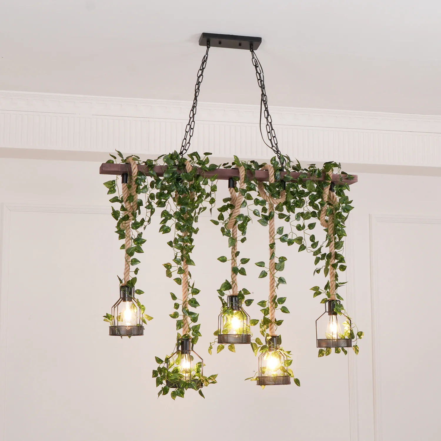 Rustic Wooden Chandelier - Image 5