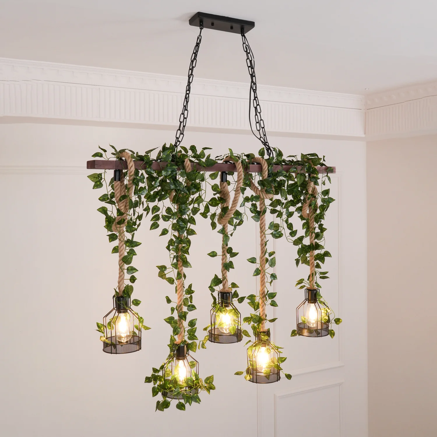 Rustic Wooden Chandelier - Image 6