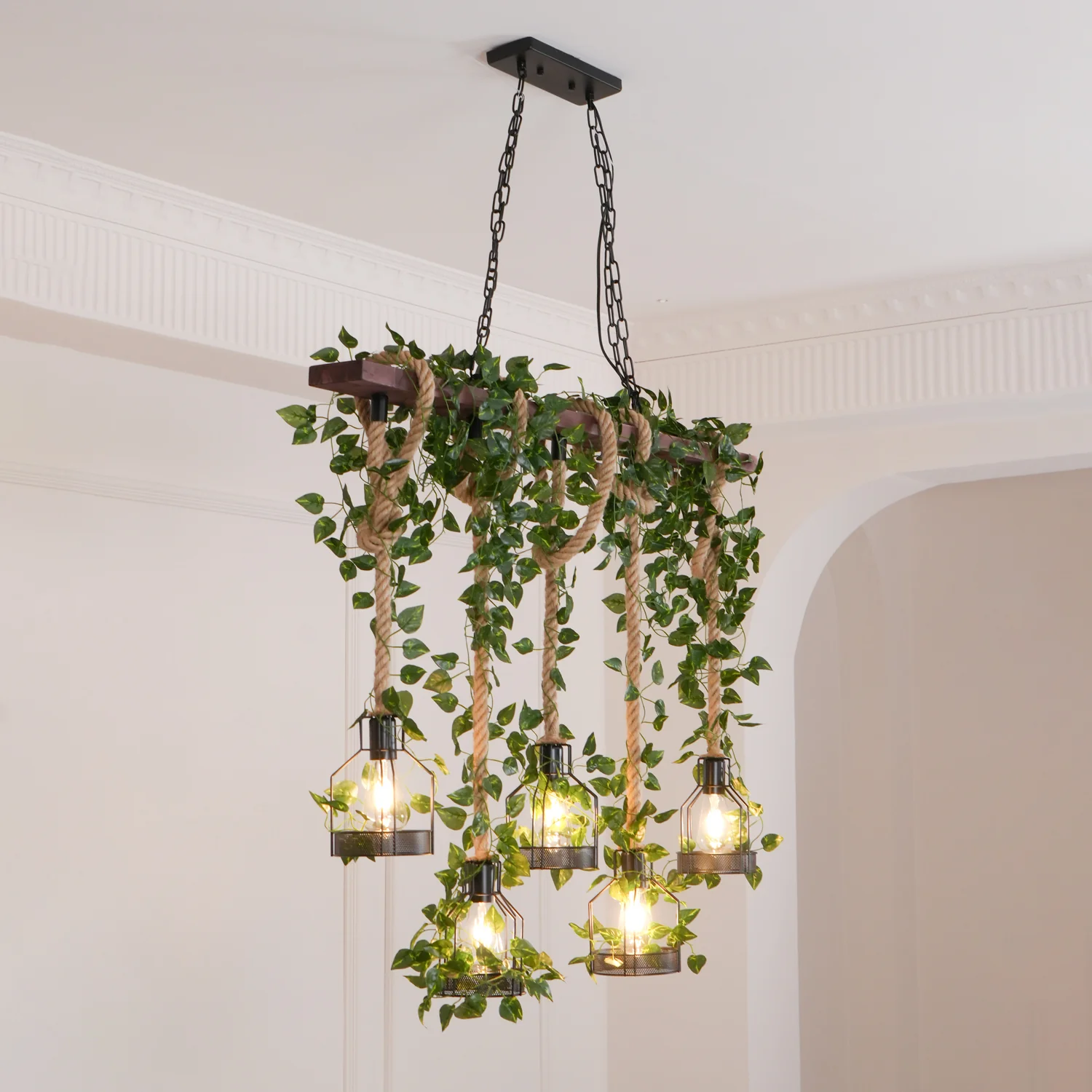 Rustic Wooden Chandelier - Image 7