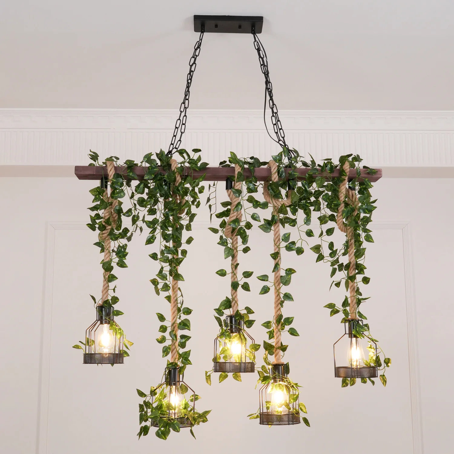 Rustic Wooden Chandelier - Image 8