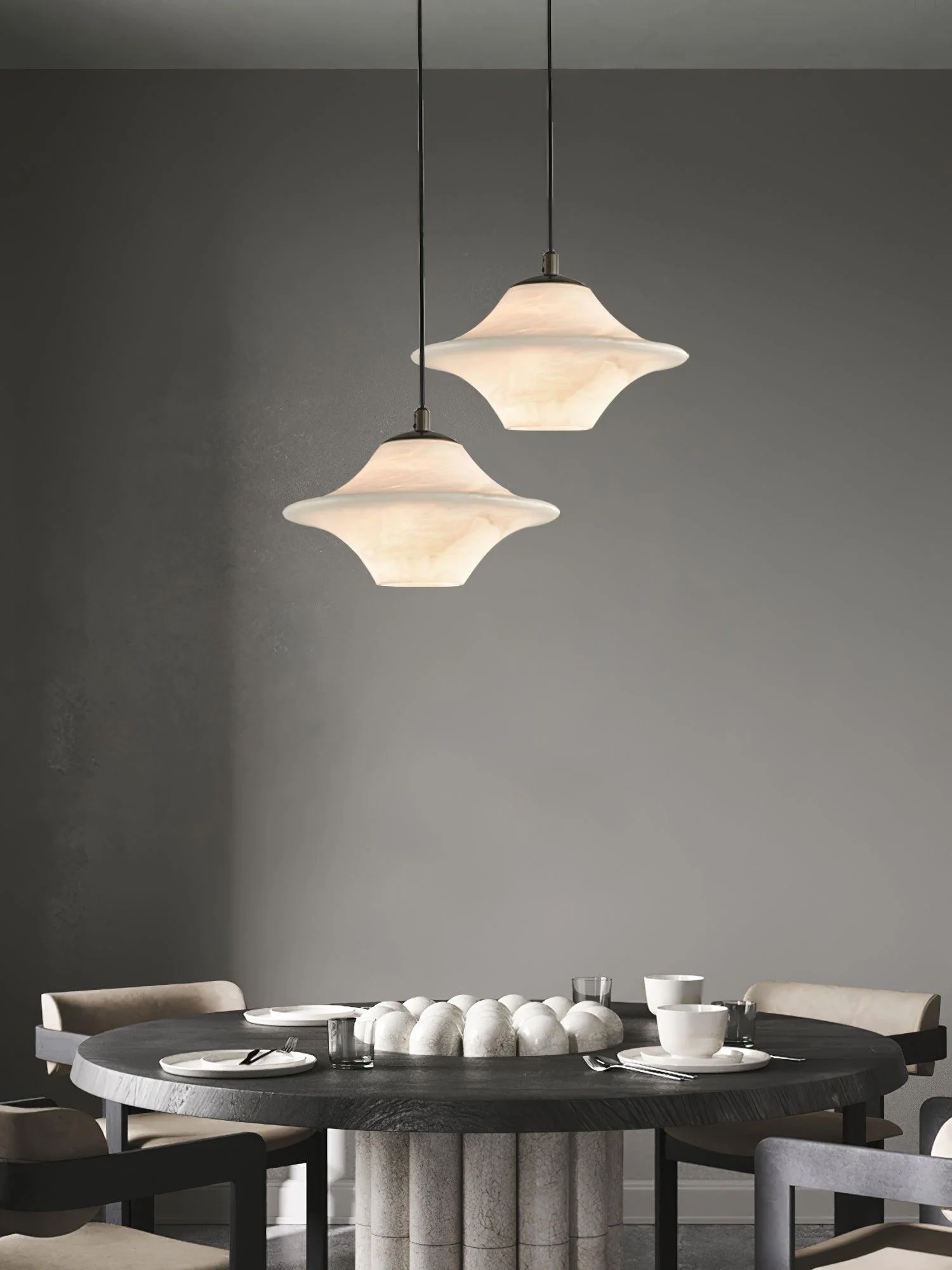 Saucer Alabaster Pendant Light - Image 18