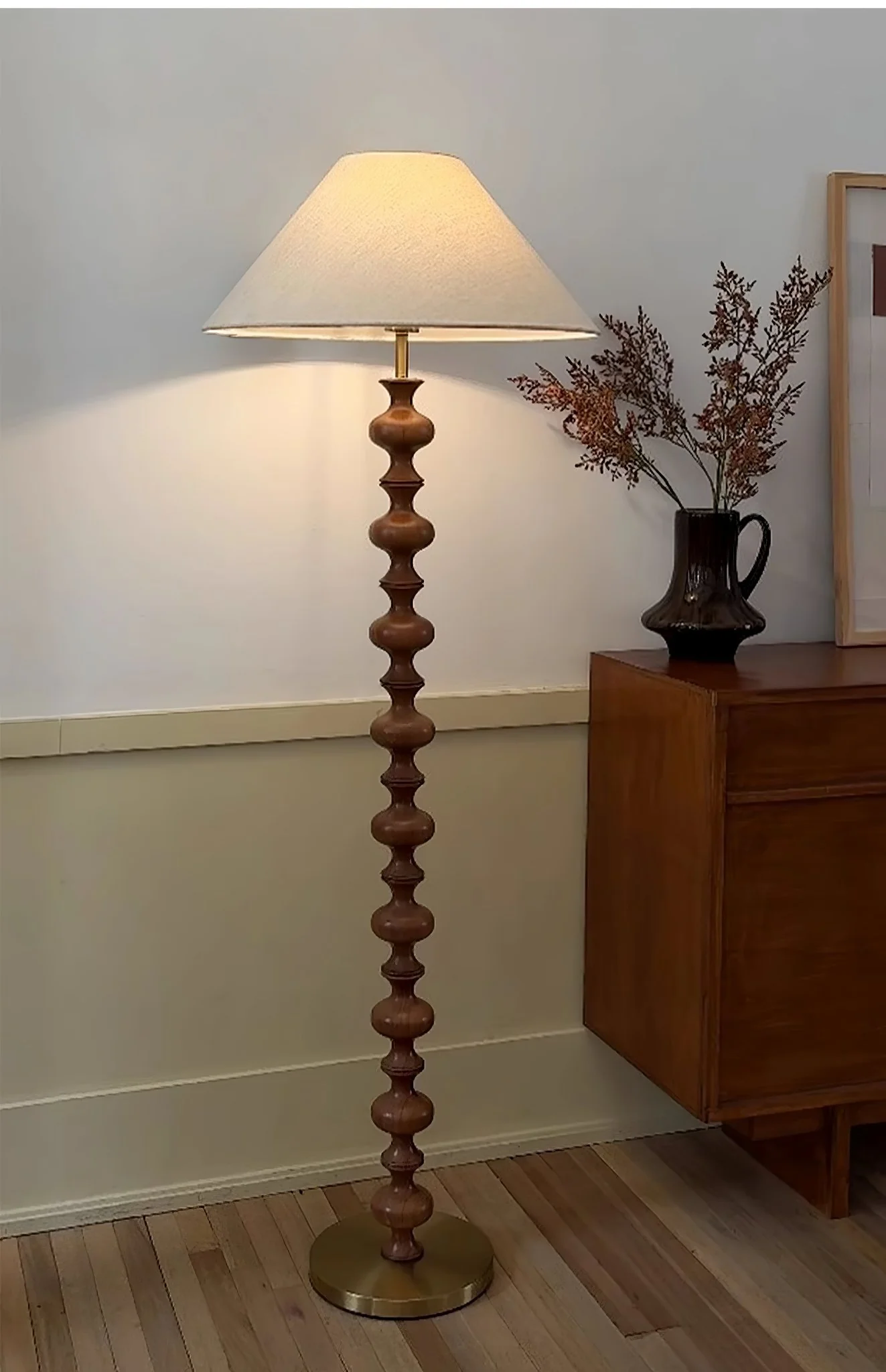 Sculpted Rhythm Wood Floor Lamp - Image 15