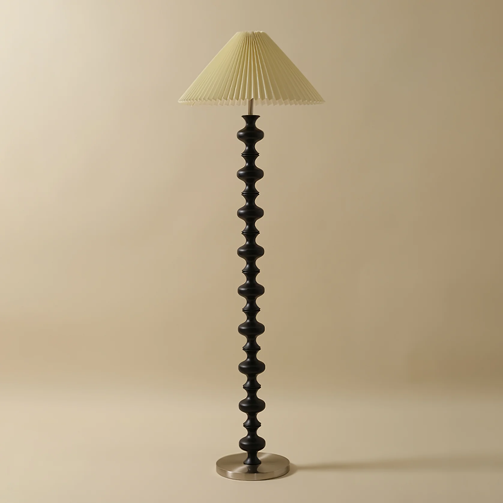 Sculpted Rhythm Wood Floor Lamp - Image 3