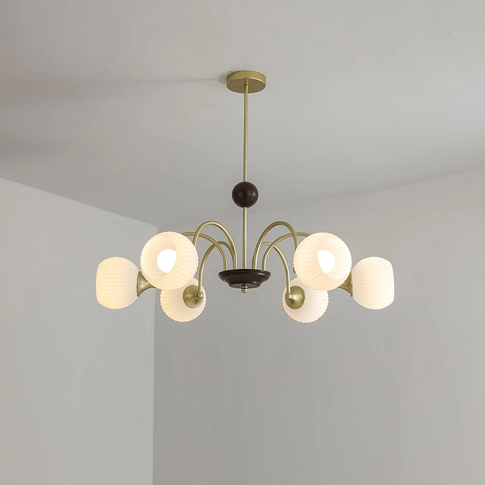 Sculptural Glass Ribbed Chandelier - Image 46