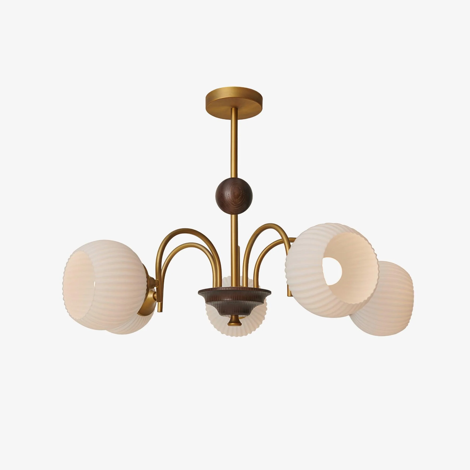 Sculptural Glass Ribbed Chandelier - Image 9