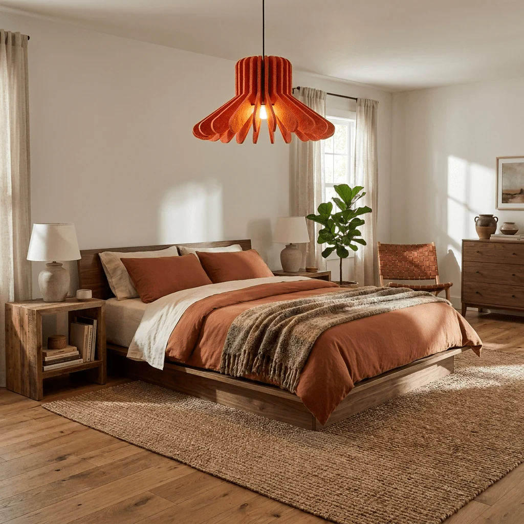 Sculptural Layered Felt Pendant Lamp - Image 6