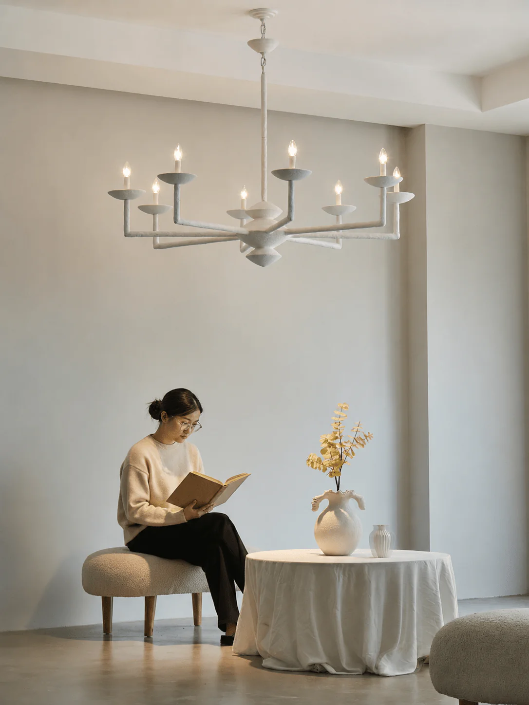 Sculptural Plaster Candelabra Chandelier - Image 18