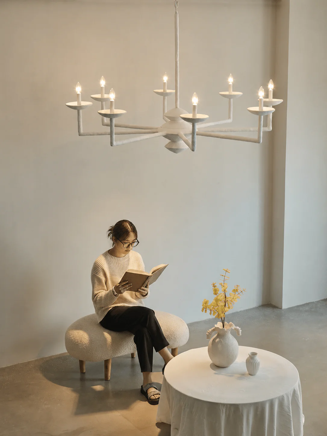 Sculptural Plaster Candelabra Chandelier - Image 19
