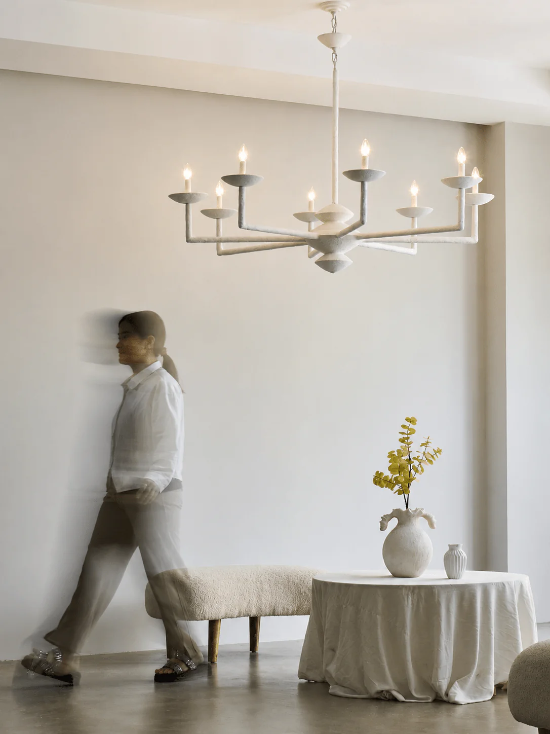 Sculptural Plaster Candelabra Chandelier - Image 20