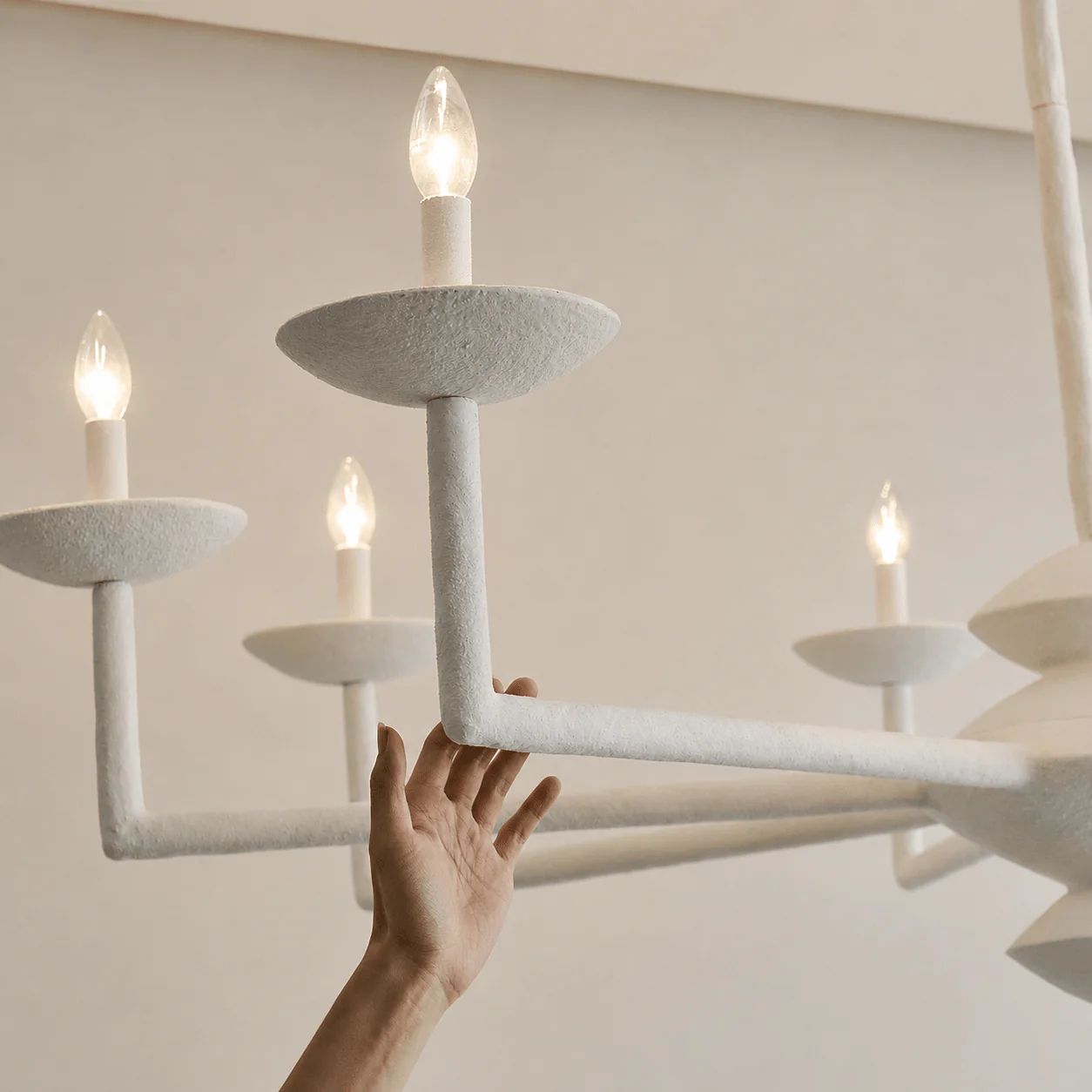 Sculptural Plaster Candelabra Chandelier - Image 21