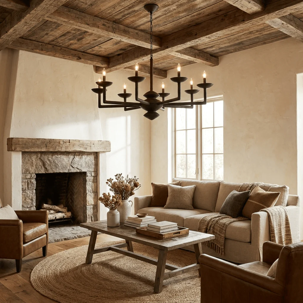 Sculptural Plaster Candelabra Chandelier - Image 5