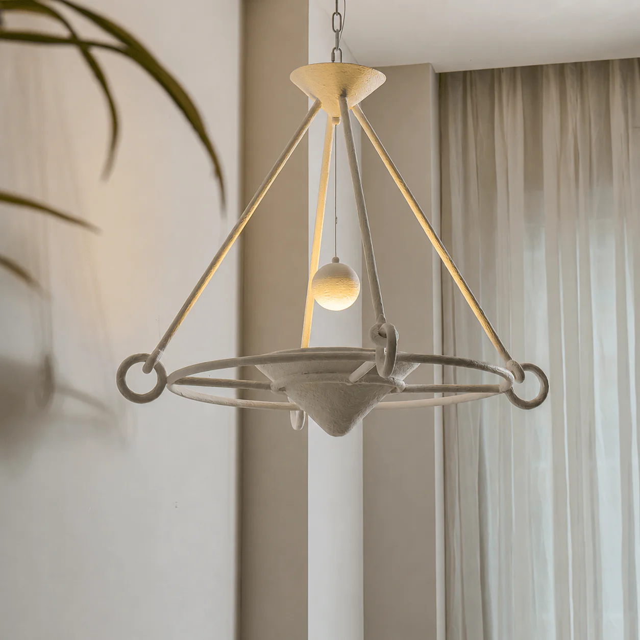 Sculptural Plaster Chandelier - Image 7