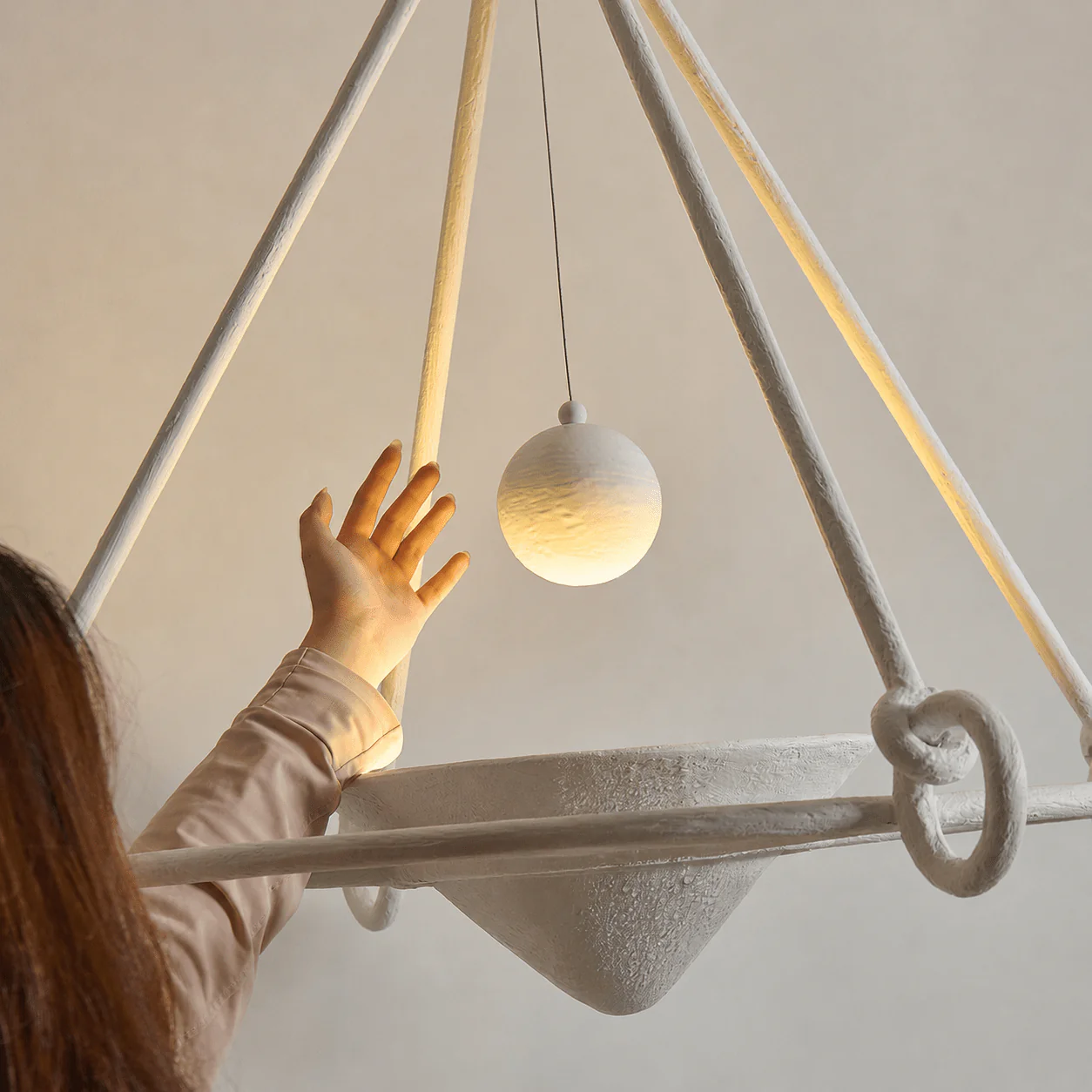 Sculptural Plaster Chandelier - Image 8