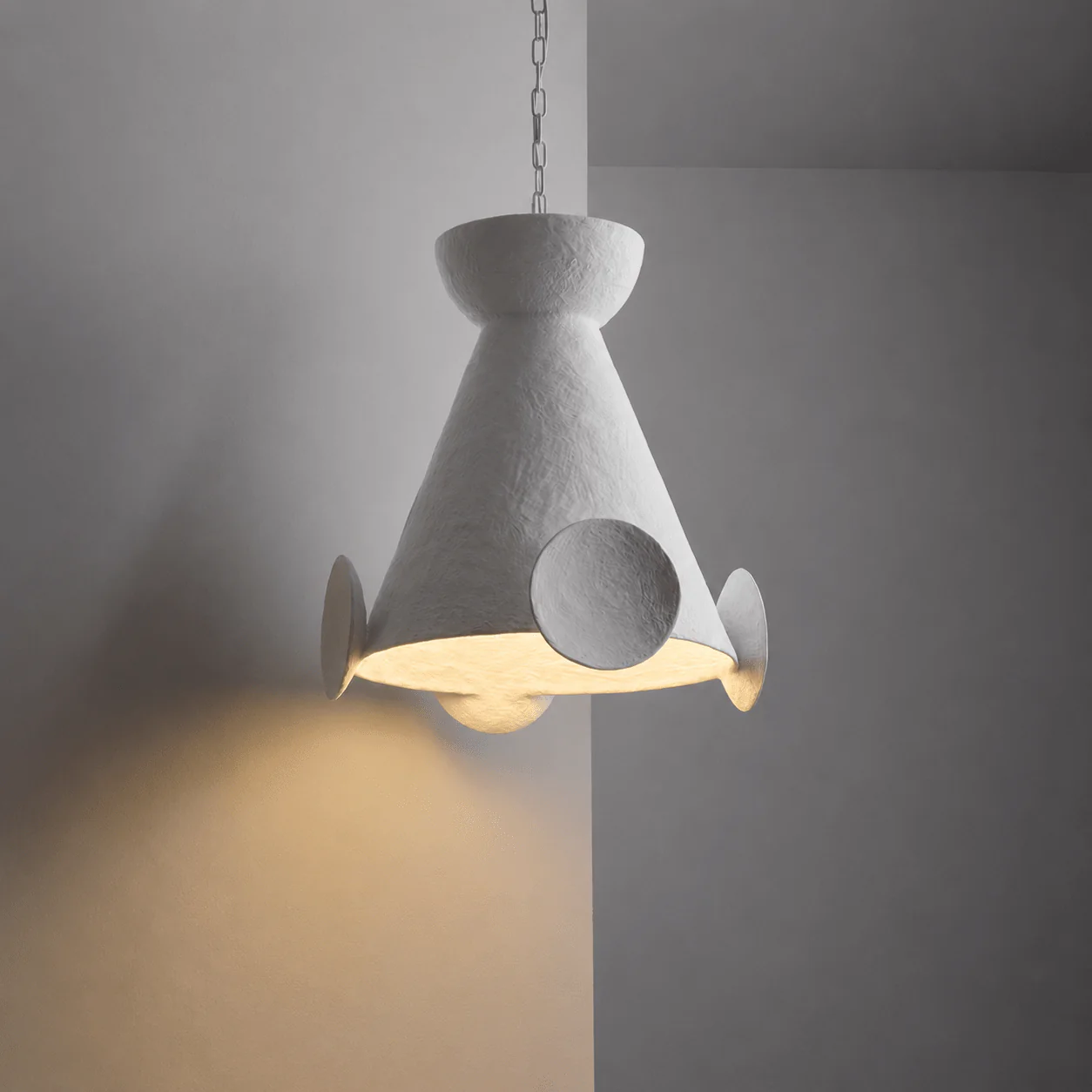 Sculptural Plaster Cone Pendant Lamp - Image 14