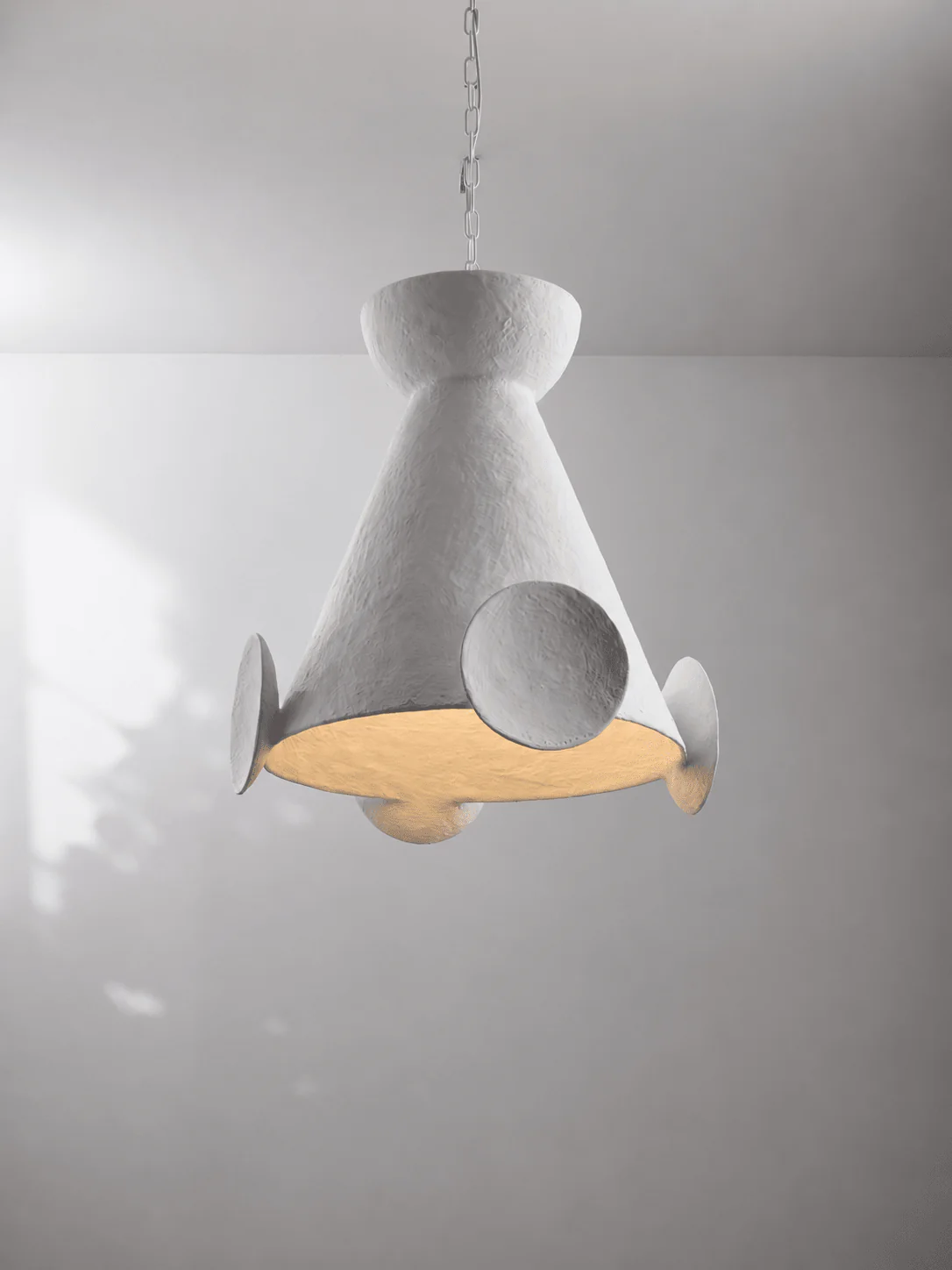 Sculptural Plaster Cone Pendant Lamp - Image 15