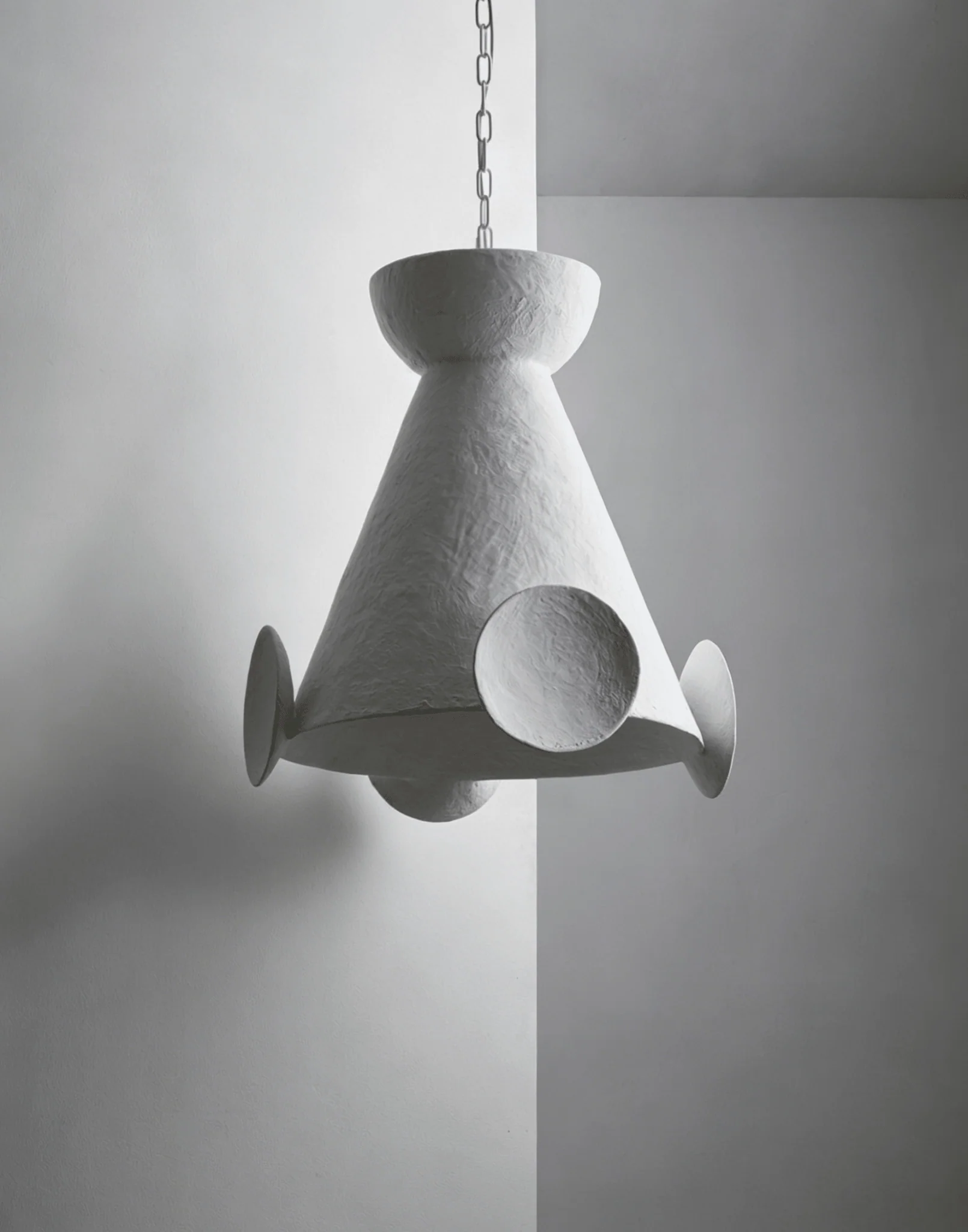 Sculptural Plaster Cone Pendant Lamp - Image 8