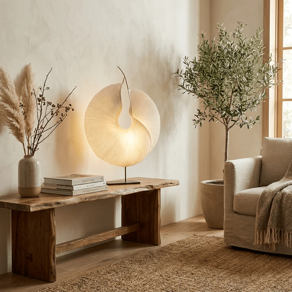 Sculptural Pleated Paper Lamp - Image 2