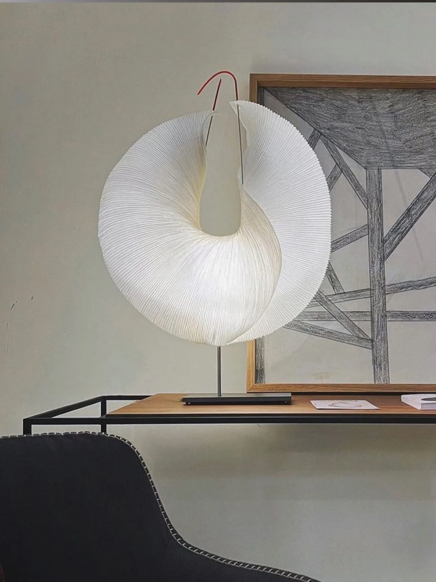 Sculptural Pleated Paper Lamp - Image 4