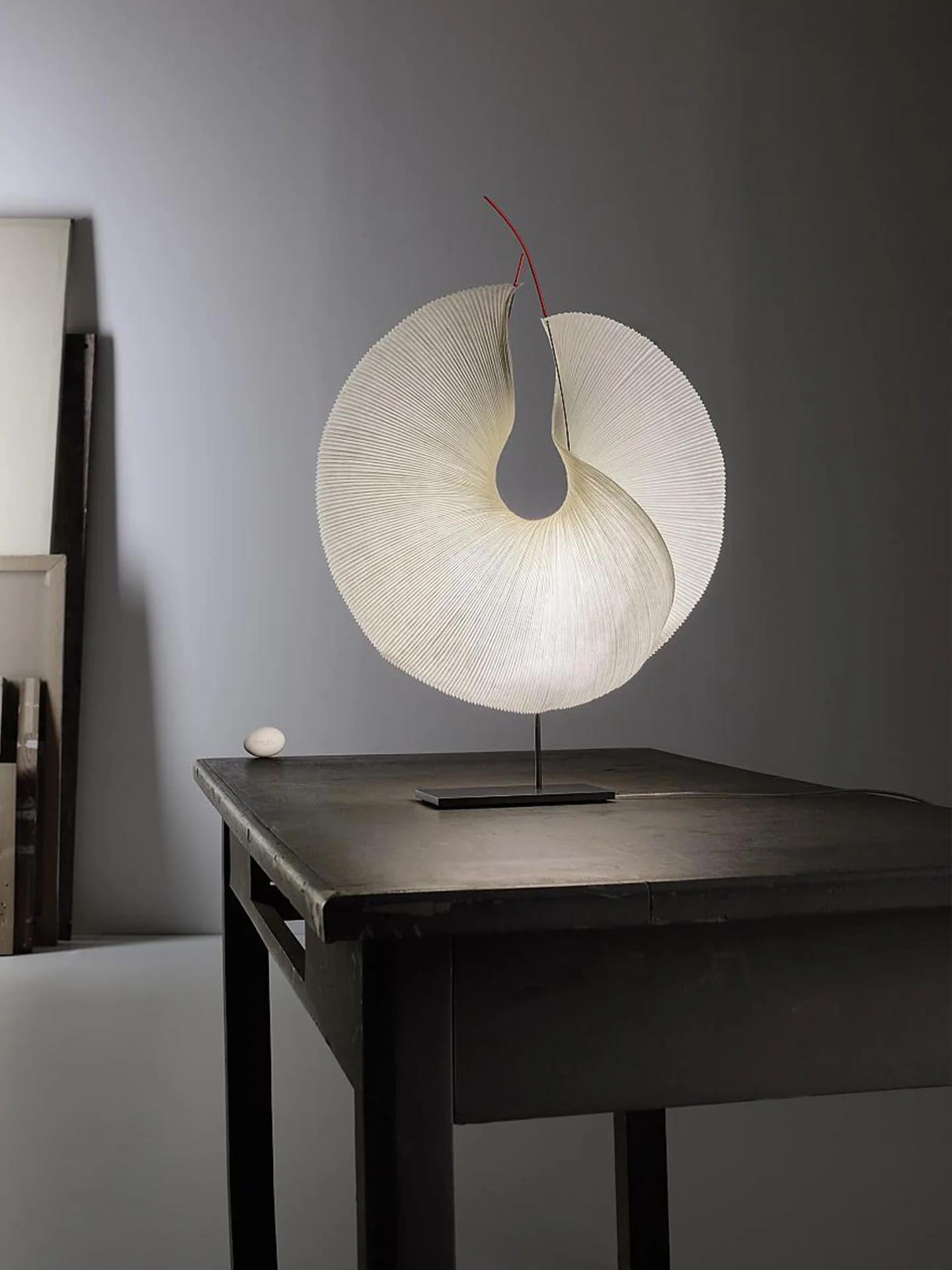 Sculptural Pleated Paper Lamp - Image 5