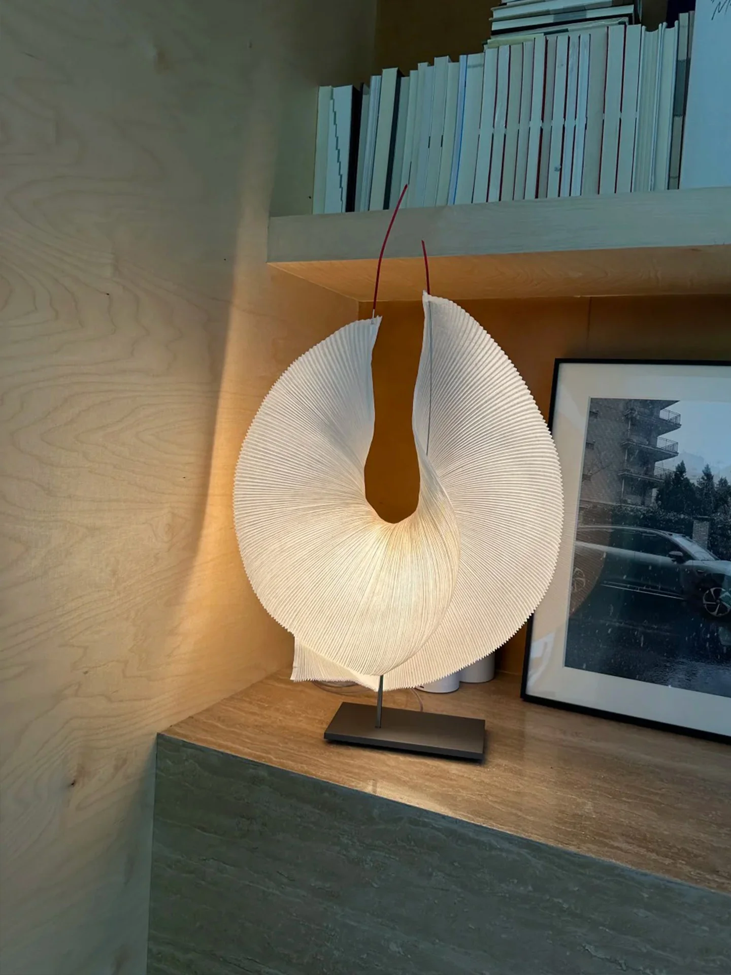 Sculptural Pleated Paper Lamp - Image 7