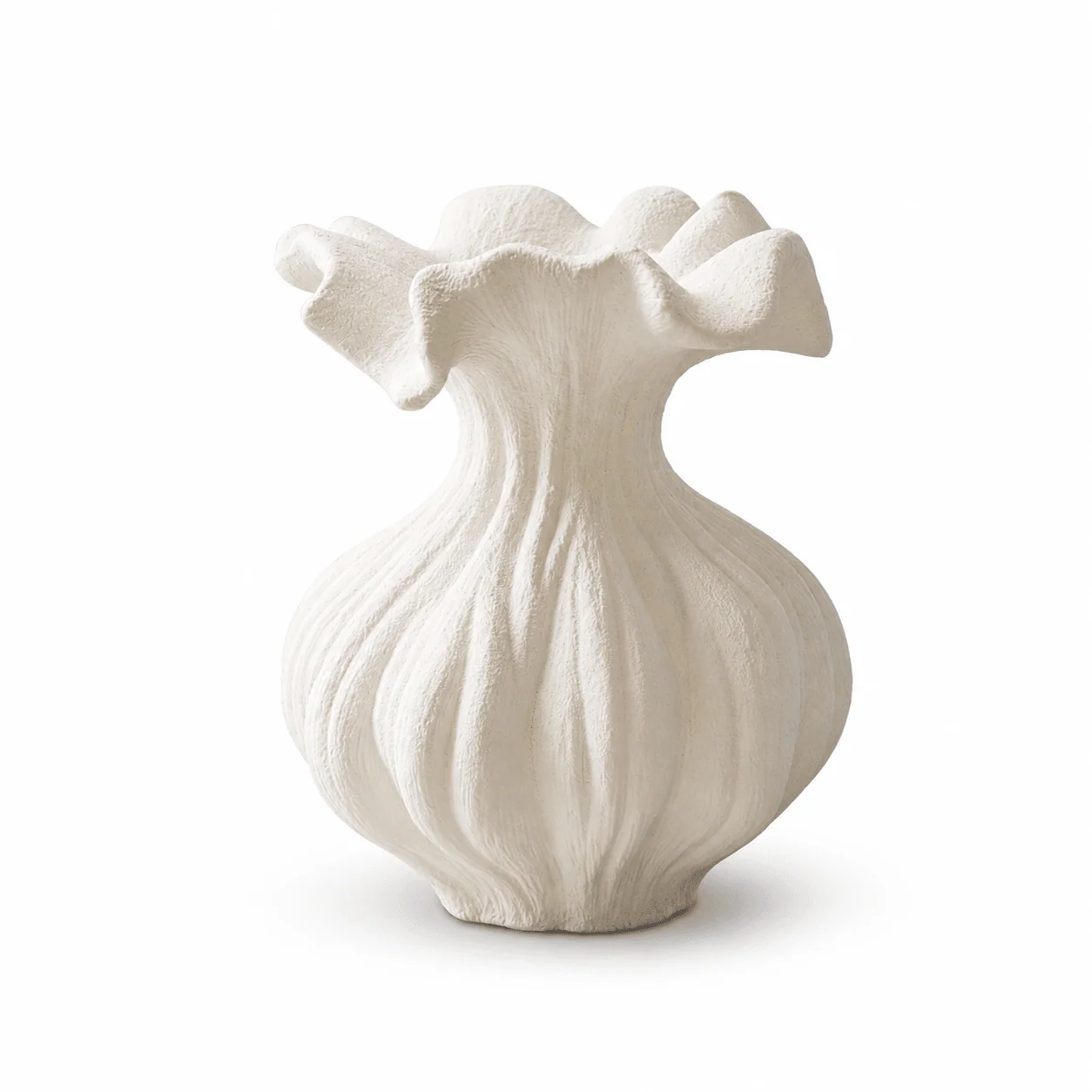 Sculptural Sand Texture Ivory Vase - Image 8