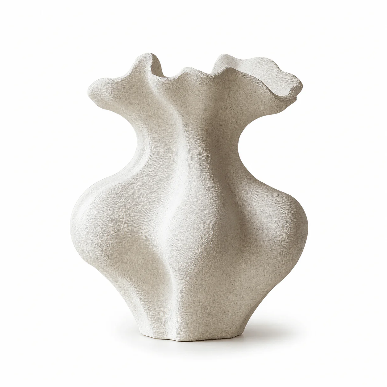 Sculptural Sand Texture Ivory Vase - Image 9