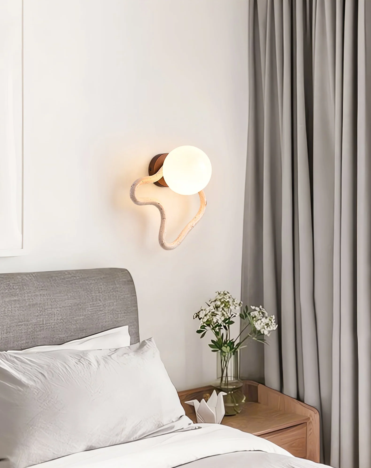 Serpentine Travertine Wall Sconce - Image 12