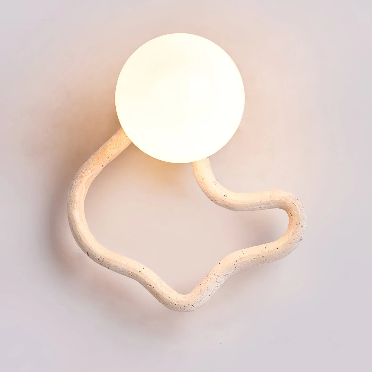 Serpentine Travertine Wall Sconce - Image 8