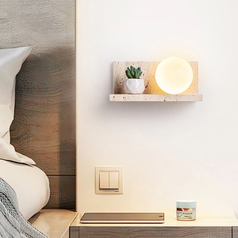 Shelf Travertine Sconce - Image 2