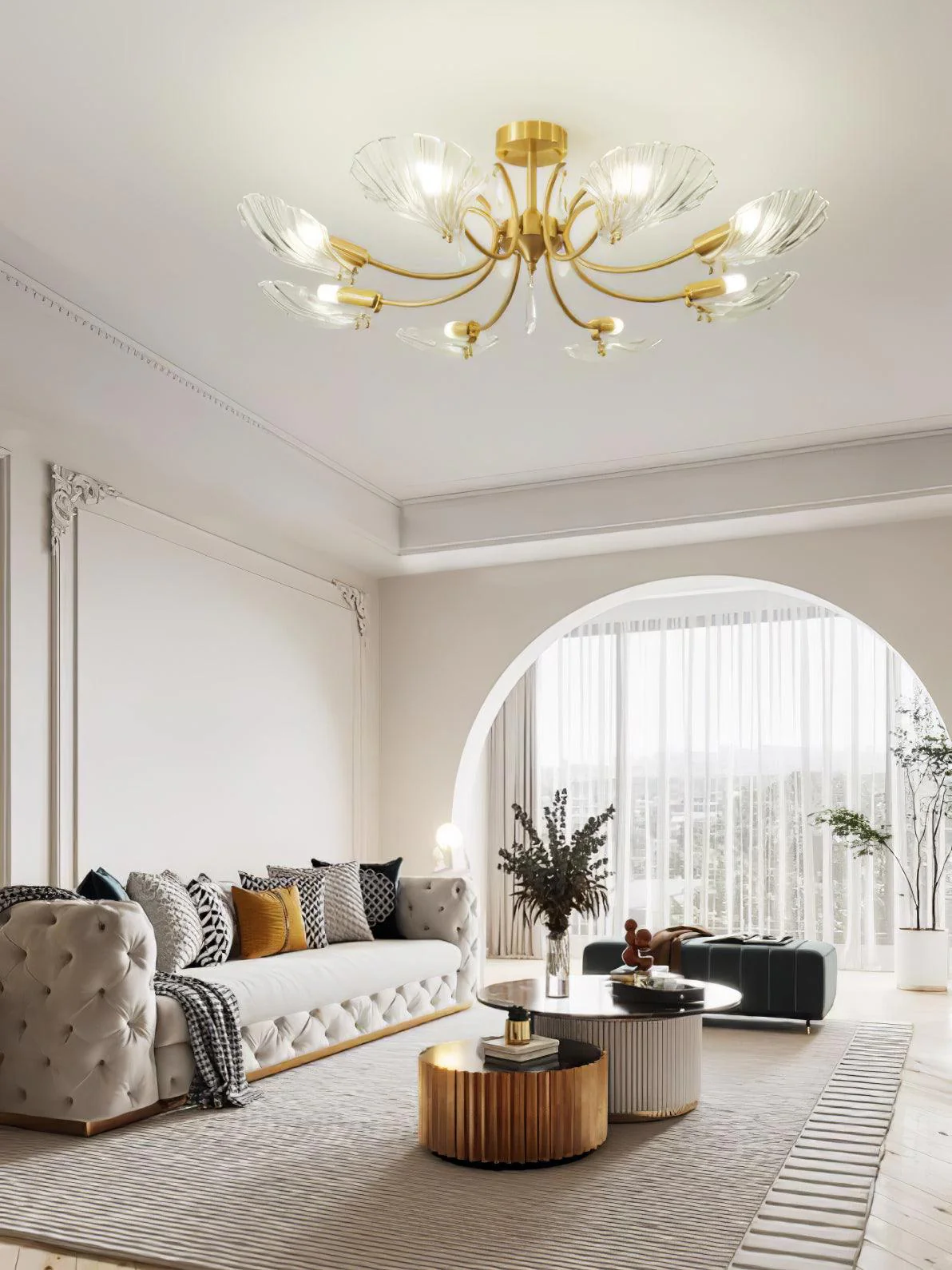 Shell Brass Ceiling Lamp - Image 8