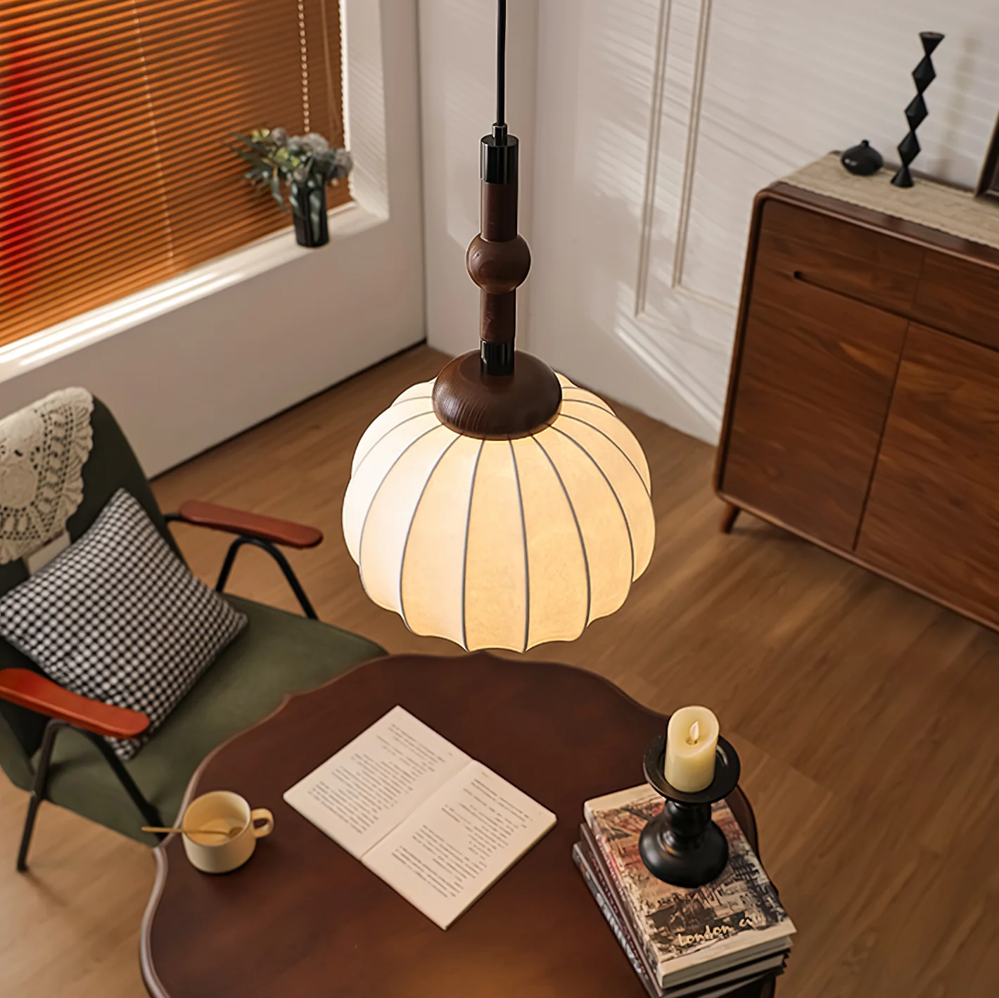 Silk Globe Pendant Lamp - Image 3
