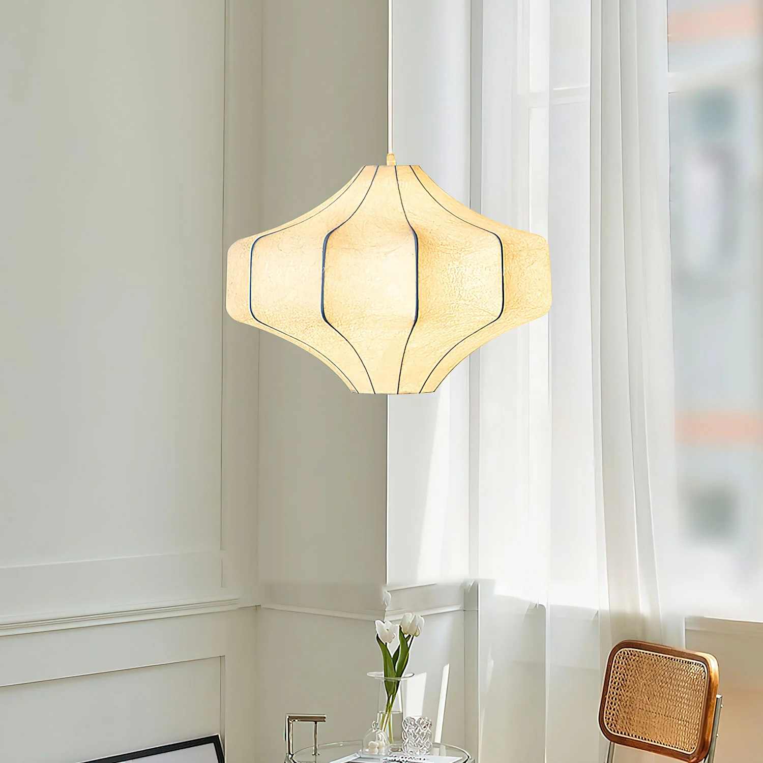 Silken Aura Silk Pendant Lamp - Image 8