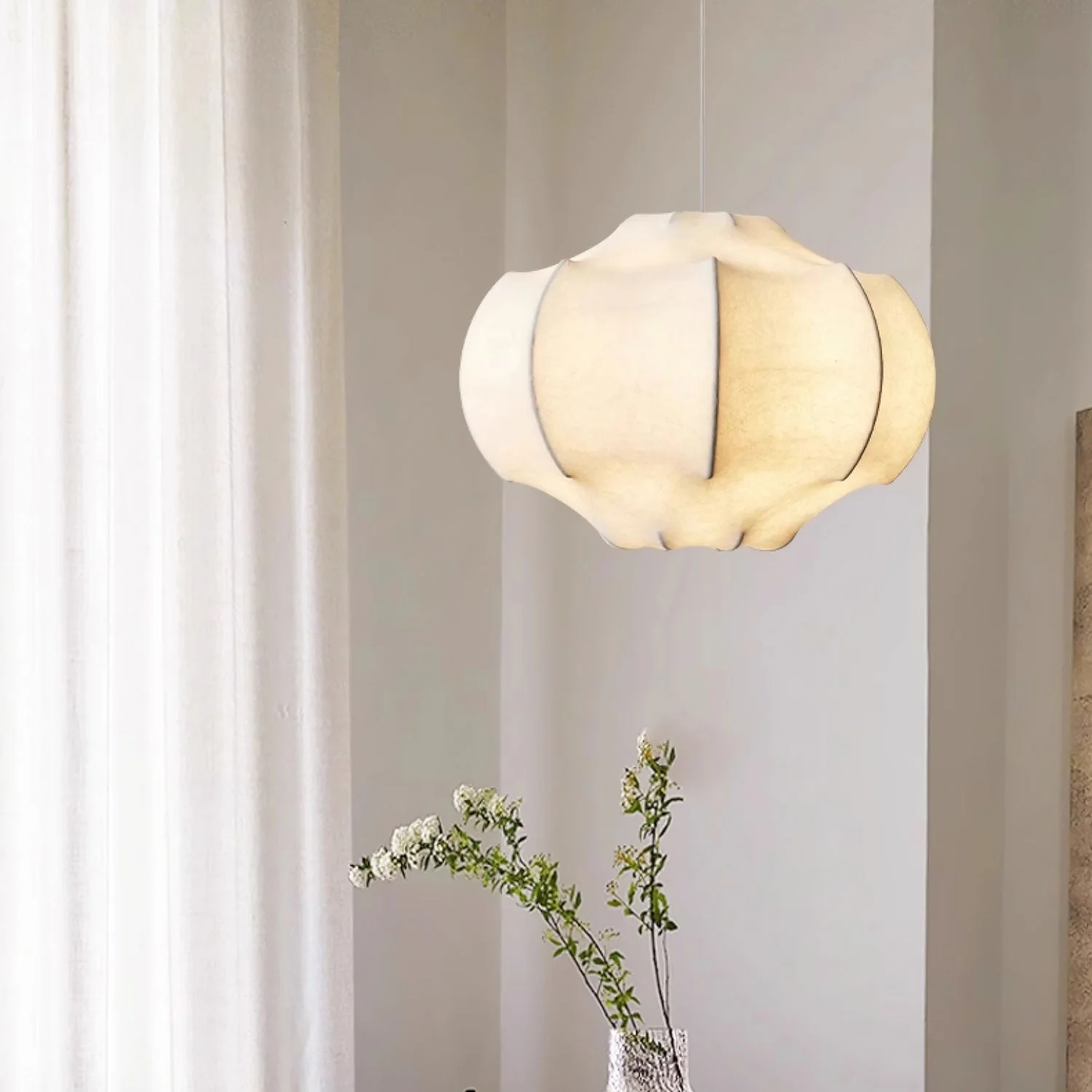 Silken Lotus Silk Pendant Lamp - Image 2