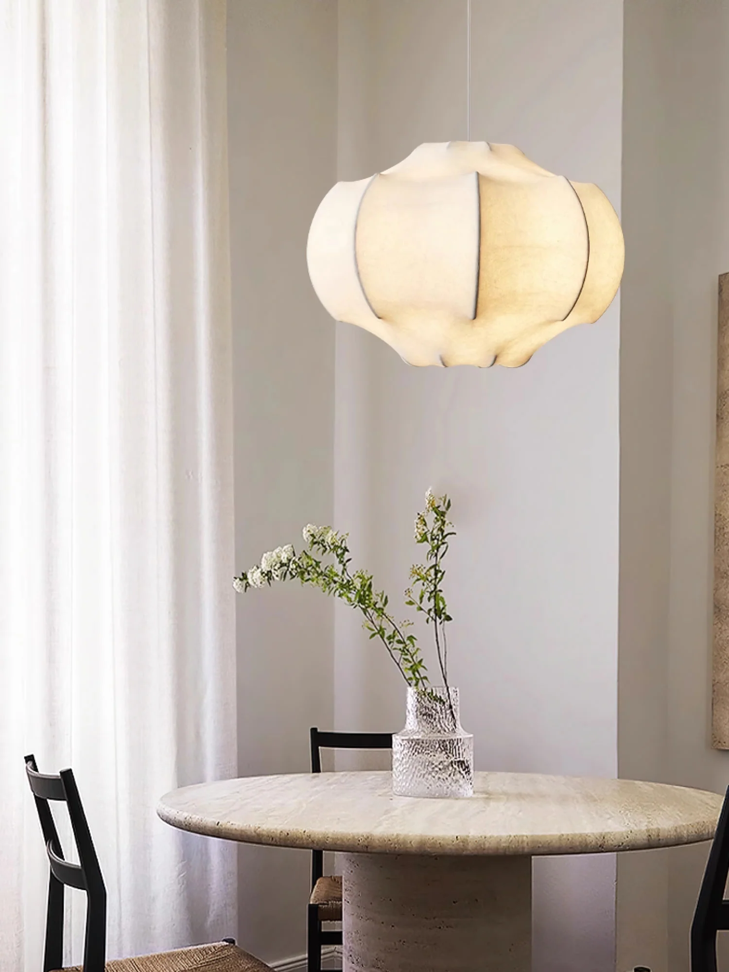 Silken Lotus Silk Pendant Lamp - Image 7