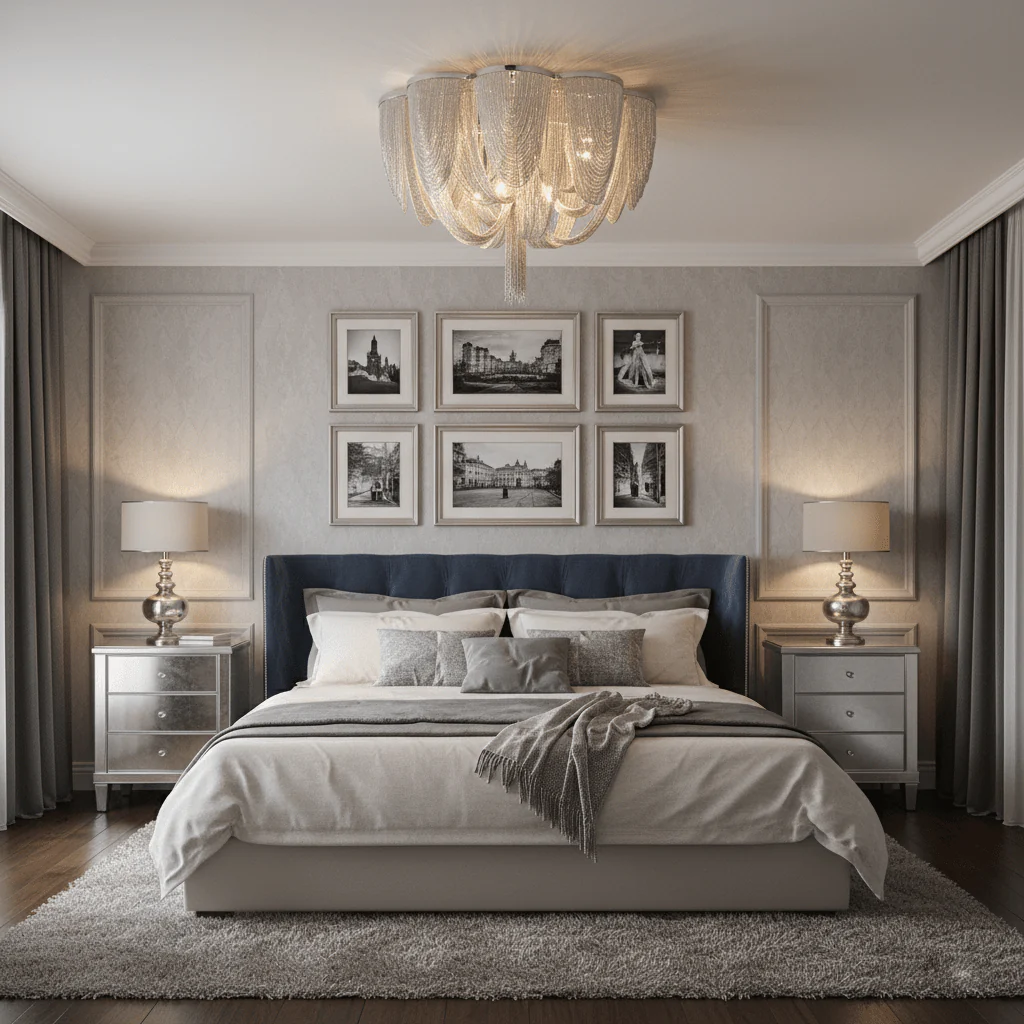 Silver Chain Tassel Ceiling Light - Image 6