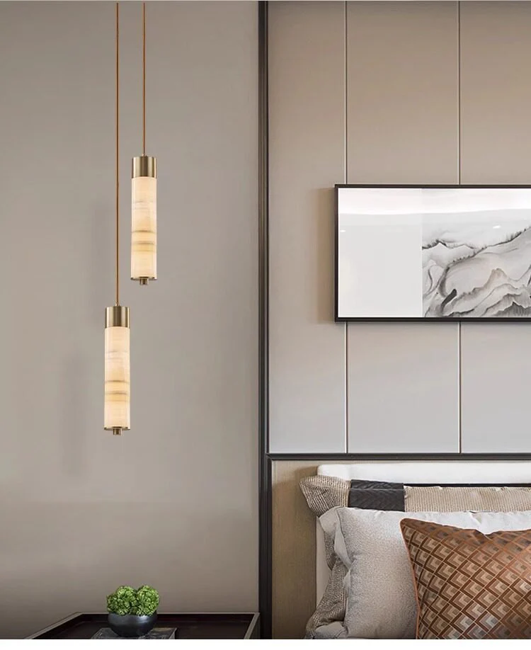 Slender Alabaster Column Chandelier - Image 17