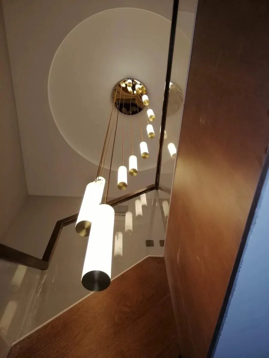 Slender Alabaster Column Chandelier - Image 19