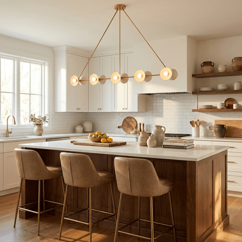 Slim Brass Linear Chandelier - Image 6