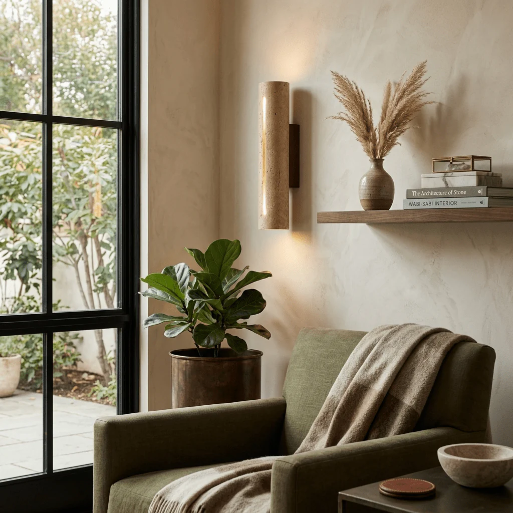 Slot Travertine Wall Sconce - Image 3