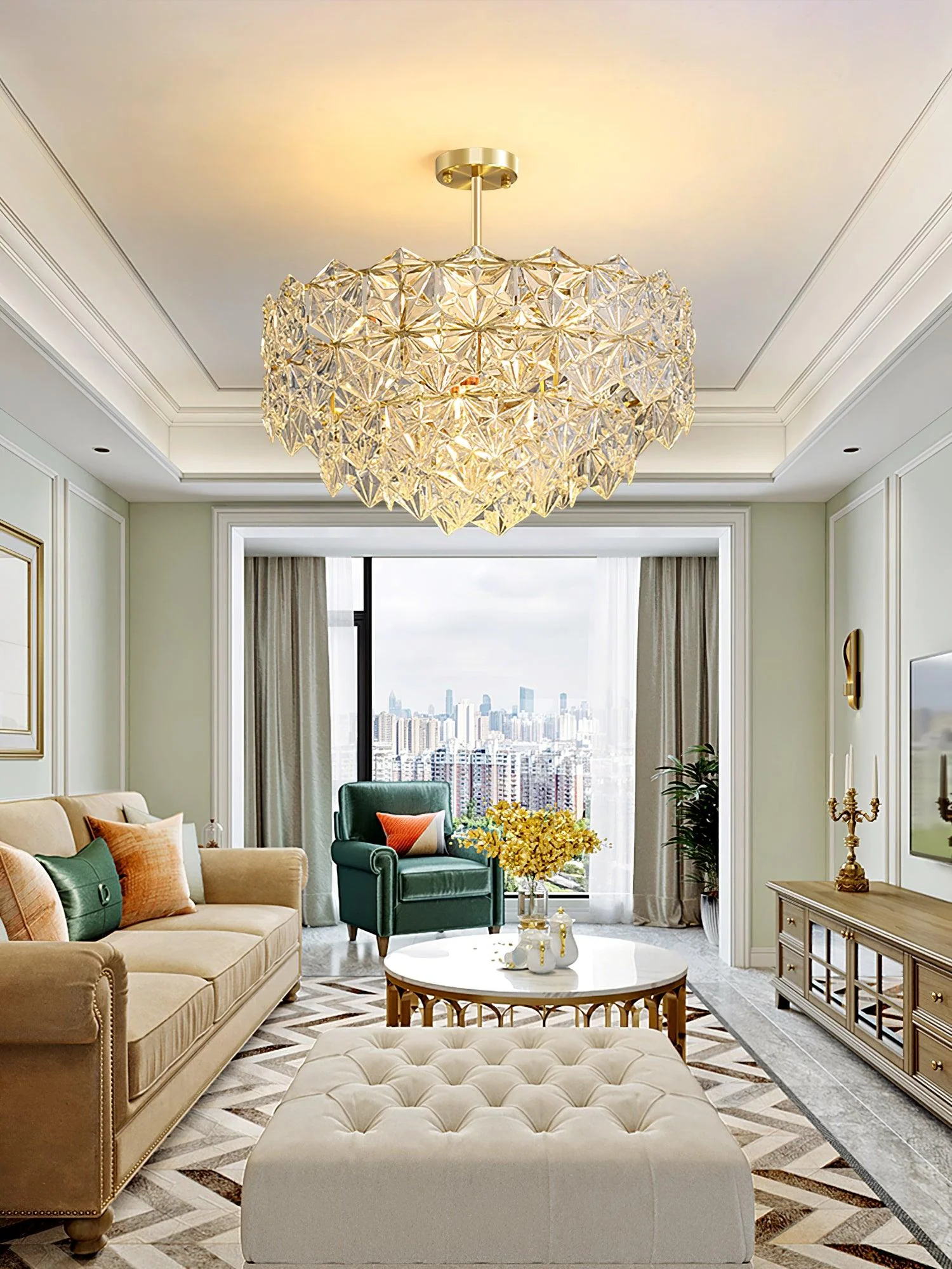 Snowflake Glass Chandelier - Image 7