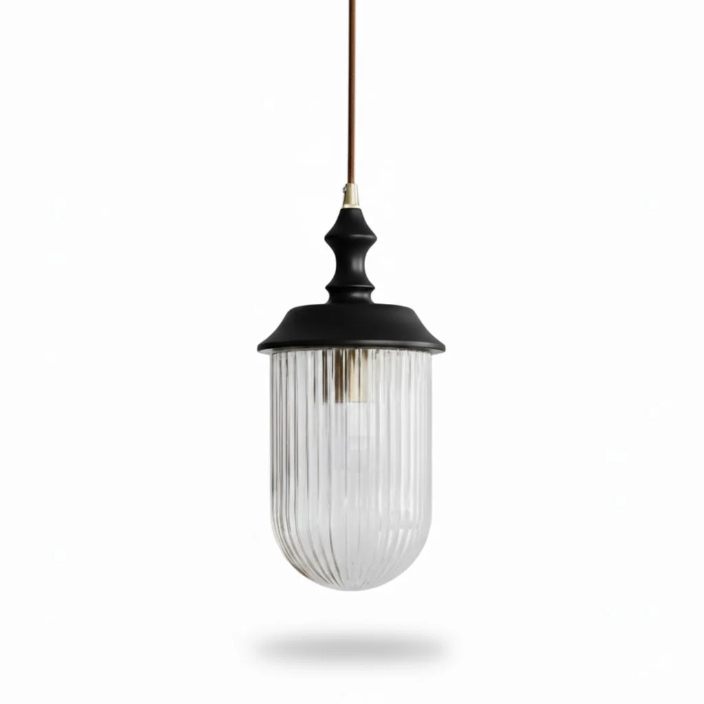 Solas Ribbed Glass Pendant Lamp - Image 10