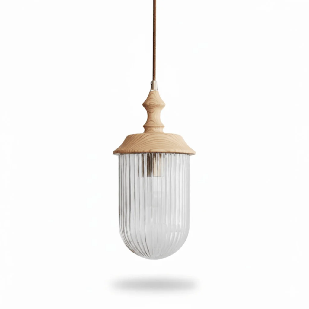 Solas Ribbed Glass Pendant Lamp - Image 11