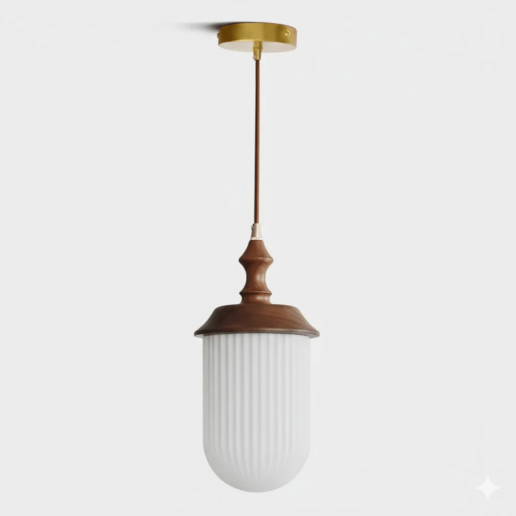 Solas Ribbed Glass Pendant Lamp - Image 6