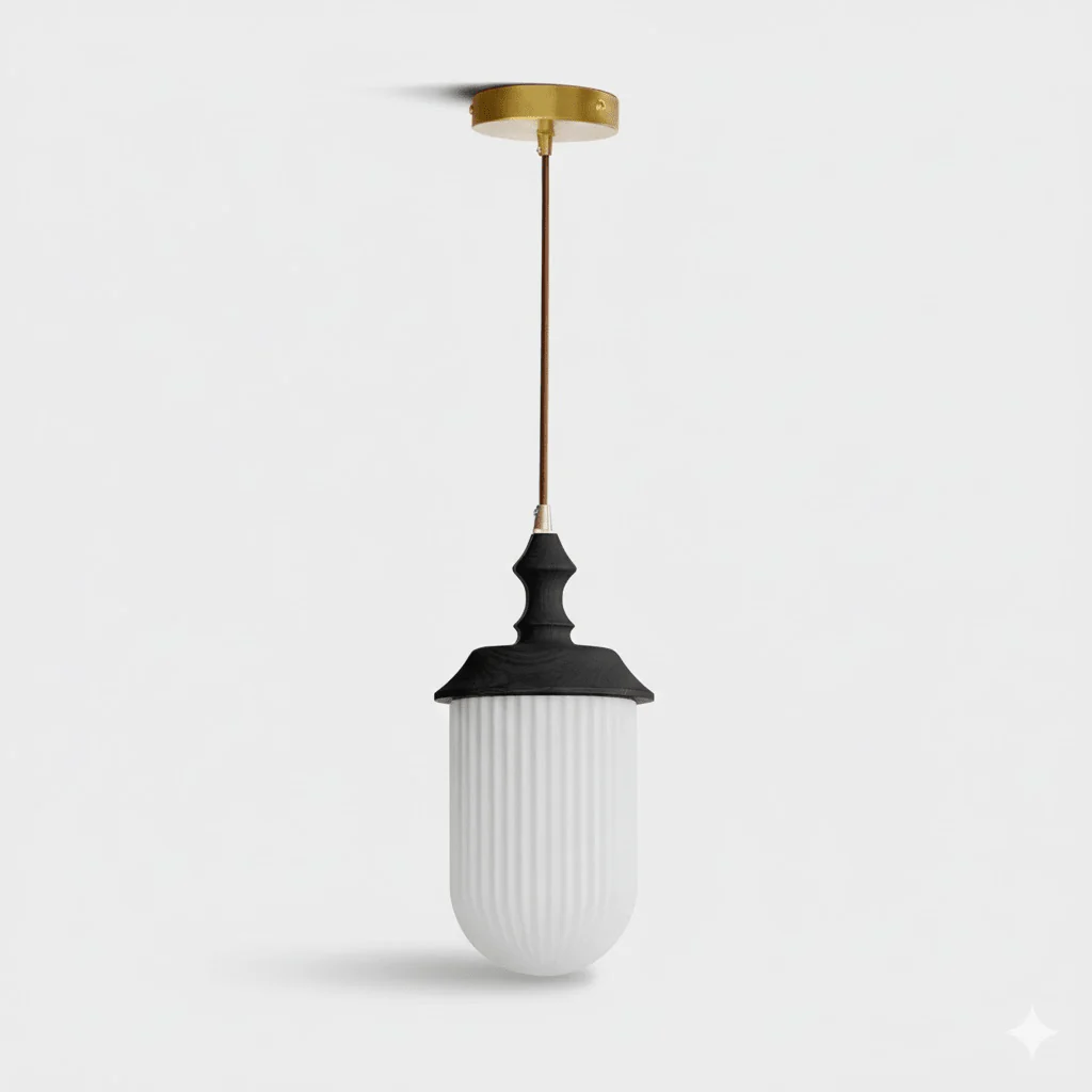 Solas Ribbed Glass Pendant Lamp - Image 7