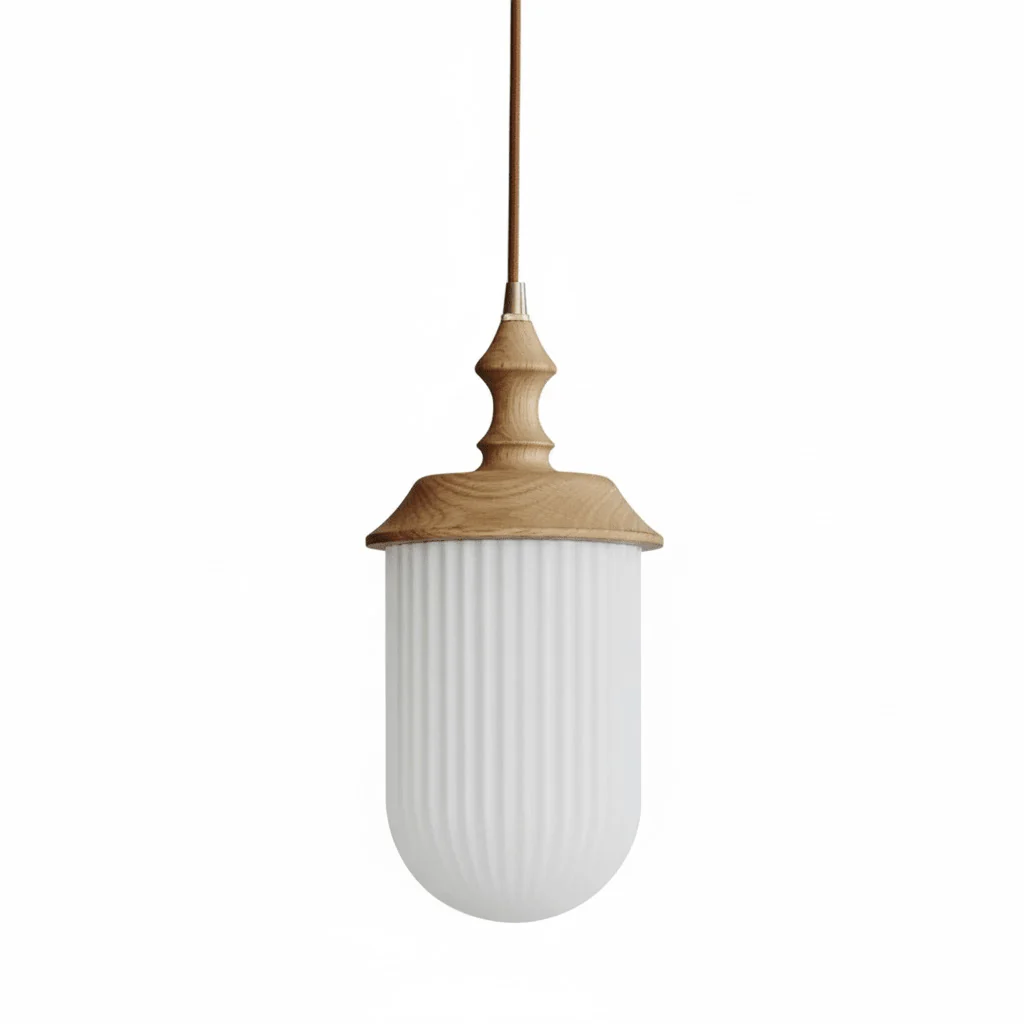 Solas Ribbed Glass Pendant Lamp - Image 8